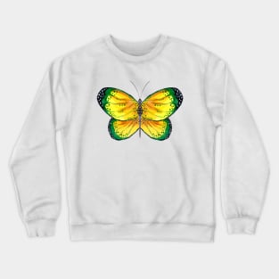 Yellow and Green Butterfly Crewneck Sweatshirt